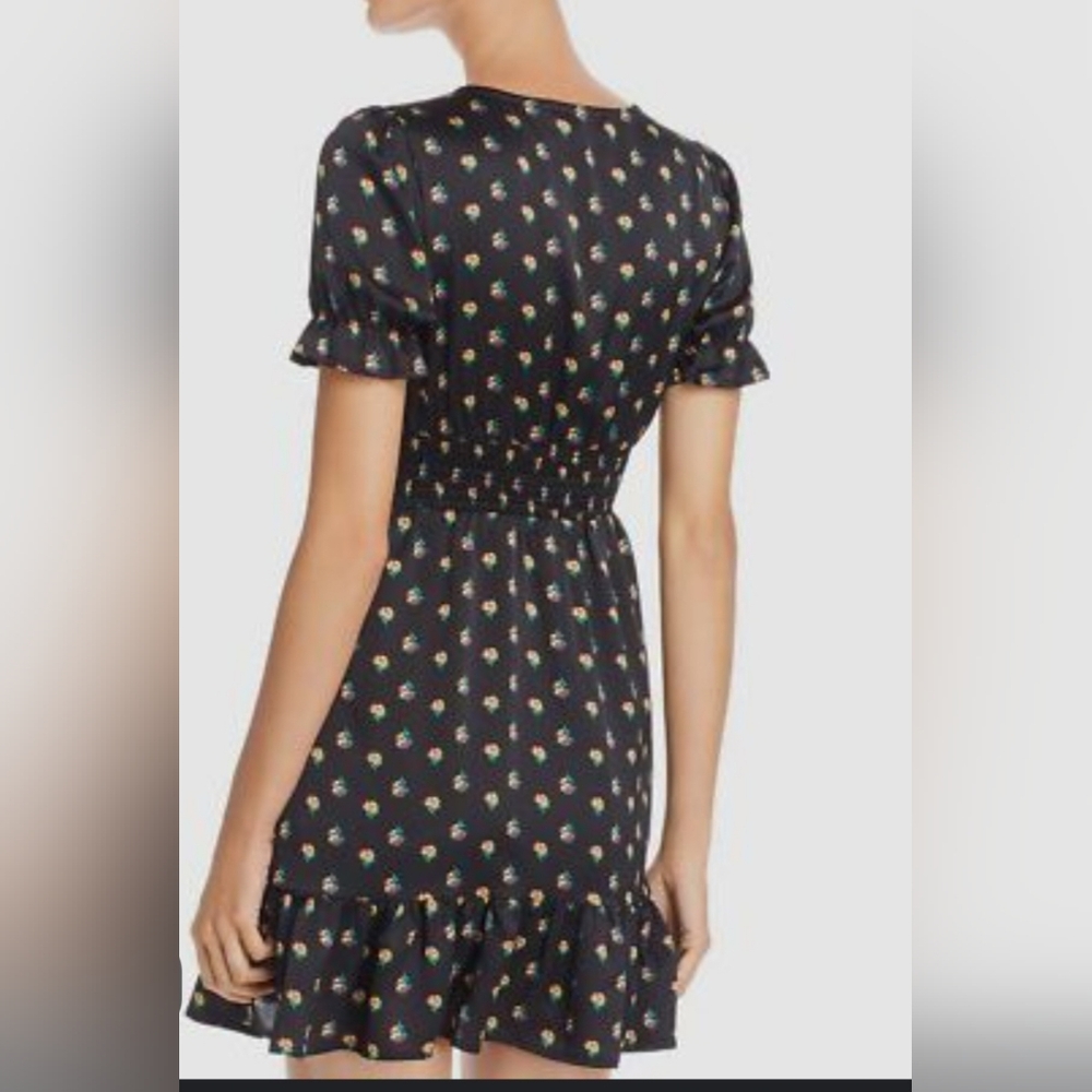 Aqua Brand Black Mini Dress with Floral Print - Picture 2 of 5